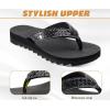 imageKuaiLu Womens Orthotic Flip Flops with Arch Support Yoga Mat Cushion Fashion Rhinestone Sandals Summer Walking Beach Travel Thong Slides Comfy Plantar Fasciitis Indoor Outdoor Sandles US511Black