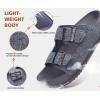 imageKuaiLu Womens Sandals with Arch Support Comfortable Orthopedic Cushion Recovery Slides Summer Fashion Leather Double Buckle Casual Slip On Plantar Fasciitis Shoes for IndoorampampOutdoor US Size 612Grey