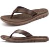imageKuaiLu Comfortable Flip Flops for Women with Arch Support Summer Beach Walking Thong Sandals Slip On Indoor OutdoorBrown