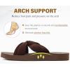 imageKuaiLu Womens Dressy Sandals with Arch Support Yoga Mat Comfortable Cushion Walking Criss Cross Slides Summer Beach Slip On Indoor Outdoor SlippersAll Brown