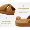 imageKuaiLu Womens Dressy Sandals with Arch Support Yoga Mat Comfortable Cushion Walking Criss Cross Slides Summer Beach Slip On Indoor Outdoor SlippersAll Khaki