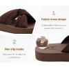 imageKuaiLu Womens Dressy Sandals with Arch Support Yoga Mat Comfortable Cushion Walking Criss Cross Slides Summer Beach Slip On Indoor Outdoor SlippersAll Brown