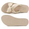 imageKuaiLu Womens Dressy Sandals with Arch Support Yoga Mat Comfortable Cushion Walking Criss Cross Slides Summer Beach Slip On Indoor Outdoor SlippersCream Beige