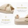 imageKuaiLu Womens Dressy Sandals with Arch Support Yoga Mat Comfortable Cushion Walking Criss Cross Slides Summer Beach Slip On Indoor Outdoor SlippersCream Beige