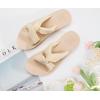imageKuaiLu Womens Dressy Sandals with Arch Support Yoga Mat Comfortable Cushion Walking Criss Cross Slides Summer Beach Slip On Indoor Outdoor SlippersCream Beige