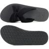 imageKuaiLu Womens Dressy Sandals with Arch Support Yoga Mat Comfortable Cushion Walking Criss Cross Slides Summer Beach Slip On Indoor Outdoor SlippersDark Black