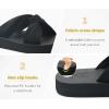 imageKuaiLu Womens Dressy Sandals with Arch Support Yoga Mat Comfortable Cushion Walking Criss Cross Slides Summer Beach Slip On Indoor Outdoor SlippersDark Black