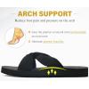 imageKuaiLu Womens Dressy Sandals with Arch Support Yoga Mat Comfortable Cushion Walking Criss Cross Slides Summer Beach Slip On Indoor Outdoor SlippersDark Black