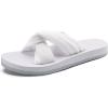 imageKuaiLu Womens Dressy Sandals with Arch Support Yoga Mat Comfortable Cushion Walking Criss Cross Slides Summer Beach Slip On Indoor Outdoor SlippersSnow White