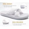 imageKuaiLu Womens Dressy Sandals with Arch Support Yoga Mat Comfortable Cushion Walking Criss Cross Slides Summer Beach Slip On Indoor Outdoor SlippersSnow White1