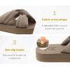 imageKuaiLu Womens Dressy Sandals with Arch Support Yoga Mat Comfortable Cushion Walking Criss Cross Slides Summer Beach Slip On Indoor Outdoor SlippersTaupe