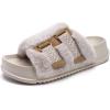 imageKuaiLu Womens Orthotic Slippers Comfortable Arch Support Faux Fur Slipper Sandals Casual Summer Adjustable Cushion Slides Slip On Indoor Outdoor House Shoes  Ultrasoft Comfort Fit Footbed