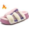 imageKuaiLu Womens Orthotic Slippers With Arch Support Soft Cushion Sandal Slippers for Woman Ladies Fashion Open Toe Faux Fur Platform Slipper Indoor Outdoor Size 612Plush Pink