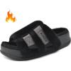 imageKuaiLu Womens Orthotic Slippers With Arch Support Soft Cushion Sandal Slippers for Woman Ladies Fashion Open Toe Faux Fur Platform Slipper Indoor Outdoor Size 612Plush Black