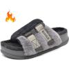 imageKuaiLu Womens Orthotic Slippers With Arch Support Soft Cushion Sandal Slippers for Woman Ladies Fashion Open Toe Faux Fur Platform Slipper Indoor Outdoor Size 612Plush Grey