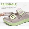imageKuaiLu Womens Recovery Sandals With Comfortable Plantar Fasciitis Arch Support Orthotic Adjustable Thick Cushion Sport Slides Reduces Stress on Feet Joints ampamp Back PostExercisePistachio Green
