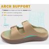 imageKuaiLu Womens Recovery Sandals With Comfortable Plantar Fasciitis Arch Support Orthotic Adjustable Thick Cushion Sport Slides Reduces Stress on Feet Joints ampamp Back PostExerciseTan Brown