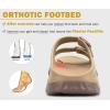 imageKuaiLu Womens Recovery Sandals With Comfortable Plantar Fasciitis Arch Support Orthotic Adjustable Thick Cushion Sport Slides Reduces Stress on Feet Joints ampamp Back PostExerciseTan Brown