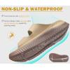 imageKuaiLu Womens Recovery Sandals With Comfortable Plantar Fasciitis Arch Support Orthotic Adjustable Thick Cushion Sport Slides Reduces Stress on Feet Joints ampamp Back PostExerciseTan Brown