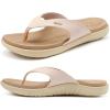 imageKuaiLu Flip Flops For Women Ladies Orthotic Yoga Mat Cushion Sandals Dressy Womans Lightweight Summer Slip On Beach Thong Sandles with Comfortable Arch Support US Size 512Beige White