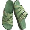 imageKuaiLu Gladiator Sandals for Women with Comfortable Arch Support Summer Beach Walking Fisherman Slides Boho Outfits Slip on Cushion Shoes Indoor OutdoorOlive Green