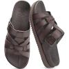 imageKuaiLu Gladiator Sandals for Women with Comfortable Arch Support Summer Beach Walking Fisherman Slides Boho Outfits Slip on Cushion Shoes Indoor OutdoorBrown