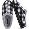imageKuaiLu Mens Clog Slippers with Arch Support Suede Faux Fur Memory Foam Warm House Shoes Comfortable Slipon Mans Bedroom Indoor Outdoor Slippers Rubber SoleBlackwhite Plaid