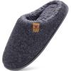imageKuaiLu Mens House Memory Foam Slippers with Comfy Warm Plush Lining Felt Slip On Casual Pantuflas Mans Comfortable Bedroom Shoes Rubber Sole for IndoorampampOutdoor Mens Size 715Grey