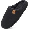 imageKuaiLu Mens House Memory Foam Slippers with Comfy Warm Plush Lining Felt Slip On Casual Pantuflas Mans Comfortable Bedroom Shoes Rubber Sole for IndoorampampOutdoor Mens Size 715Black
