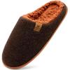 imageKuaiLu Mens House Memory Foam Slippers with Comfy Warm Plush Lining Felt Slip On Casual Pantuflas Mans Comfortable Bedroom Shoes Rubber Sole for IndoorampampOutdoor Mens Size 715Brown