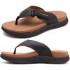imageKuaiLu Mens Orthotic Flip Flops Mens Recovery Walking Sandals Adjustable Thick Athletic Cushion Sport Slides for Man Water Resistant ampamp Lightweight Soft Comfort Fit ampamp Arch SupportKhaki Brown