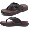 imageKuaiLu Mens Orthotic Flip Flops Mens Recovery Walking Sandals Adjustable Thick Athletic Cushion Sport Slides for Man Water Resistant ampamp Lightweight Soft Comfort Fit ampamp Arch SupportDark Brown