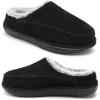 imageKuaiLu Womens Clog Slippers with Comfy Arch Support Orthotic Plantar Fasciitis Memory Foam Ladies Slippers for Women Winter Warm Fluff Slip on Felt Houes Shoes Hard Rubber Sole Black size 85