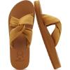 imageKuaiLu Womens Dressy Sandals with Arch Support Yoga Mat Comfortable Cushion Walking Criss Cross Slides Summer Beach Slip On Indoor Outdoor SlippersAll Khaki
