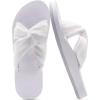 imageKuaiLu Womens Dressy Sandals with Arch Support Yoga Mat Comfortable Cushion Walking Criss Cross Slides Summer Beach Slip On Indoor Outdoor SlippersSnow White