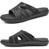 imageKuaiLu Womens Fashion Orthotic Slides Ladies Lightweight Athletic Yoga Mat Sandals Slip On Thick Cushion Slippers Sandals With Comfortable Plantar Fasciitis Arch SupportBlack