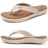imageKuaiLu Womens Flip Flops Ladies Yoga Mat Comfortable Walking Thong Sandals With Plantar Fasciitis Arch Support Slip On Indoor Outdoor For SummerBeige White