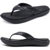 imageKuaiLu Womens Flip Flops Ladies Yoga Mat Comfortable Walking Thong Sandals With Plantar Fasciitis Arch Support Slip On Indoor Outdoor For SummerBlack