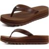 imageKuaiLu Womens Flip Flops Ladies Yoga Mat Platform Thong Sandals Dressy Womans Lightweight Summer Slip On Beach Flip Flop Sandles Soft Cushion Footbed Arch SupportDark Brownchoose a Smaller Size