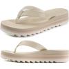 imageKuaiLu Womens Flip Flops Ladies Yoga Mat Platform Thong Sandals Dressy Womans Lightweight Summer Slip On Beach Flip Flop Sandles Soft Cushion Footbed Arch SupportOff Whitechoose a Smaller Size
