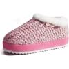 imageKuaiLu Womens House Platform Slippers Cozy Fuzzy Plush Knit Slipper Ladies Warm Fur Lined Winter Slip On Home Bedroom Thick Cushion Shoes Indoor Outdoor Hard SolePink