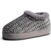 imageKuaiLu Womens House Platform Slippers Cozy Fuzzy Plush Knit Slipper Ladies Warm Fur Lined Winter Slip On Home Bedroom Thick Cushion Shoes Indoor Outdoor Hard SoleGrey
