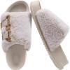 imageKuaiLu Womens Orthotic Slippers Comfortable Arch Support Faux Fur Slipper Sandals Casual Summer Adjustable Cushion Slides Slip On Indoor Outdoor House Shoes  Ultrasoft Comfort Fit Footbed