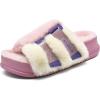 imageKuaiLu Womens Orthotic Slippers With Arch Support Soft Cushion Sandal Slippers for Woman Ladies Fashion Open Toe Faux Fur Platform Slipper Indoor Outdoor Size 612Plush Pink