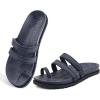 imageKuaiLu Womens Slides Sandals with Plantar Fasciitis Arch Support Fashion Comfort Adjustable Flat Sandals Ladies Lightweight Orthotic Slip on SandalsDarkblue