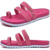 imageKuaiLu Womens Slides Sandals with Plantar Fasciitis Arch Support Fashion Comfort Adjustable Flat Sandals Ladies Lightweight Orthotic Slip on SandalsFuchsia