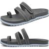imageKuaiLu Womens Slides Sandals with Plantar Fasciitis Arch Support Fashion Comfort Adjustable Flat Sandals Ladies Lightweight Orthotic Slip on SandalsGrey