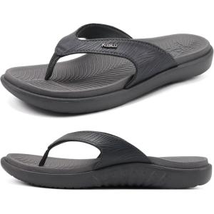 imageKuaiLu Flip Flops For Women Ladies Orthotic Yoga Mat Cushion Sandals Dressy Womans Lightweight Summer Slip On Beach Thong Sandles with Comfortable Arch Support US Size 512Grey