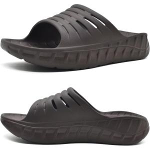 imageKuaiLu Mens Recovery Sandals Orthotic Thick Cushion Open Toe Sport Slides With Comfortable Plantar Fasciitis Arch Support Reduces Stress on Feet Joints ampamp Back PostExerciseMocha
