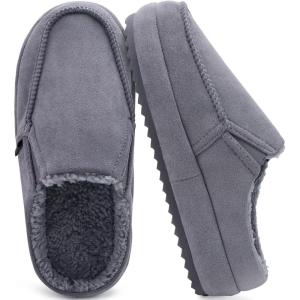 imageKuaiLu Womens Clog Slippers Cozy Warm Plush Lined With Arch Support Suede Faux Fur House ladies Bedroom Slippers Comfortable Memory Foam Slipon Womans Home ShoesGrey